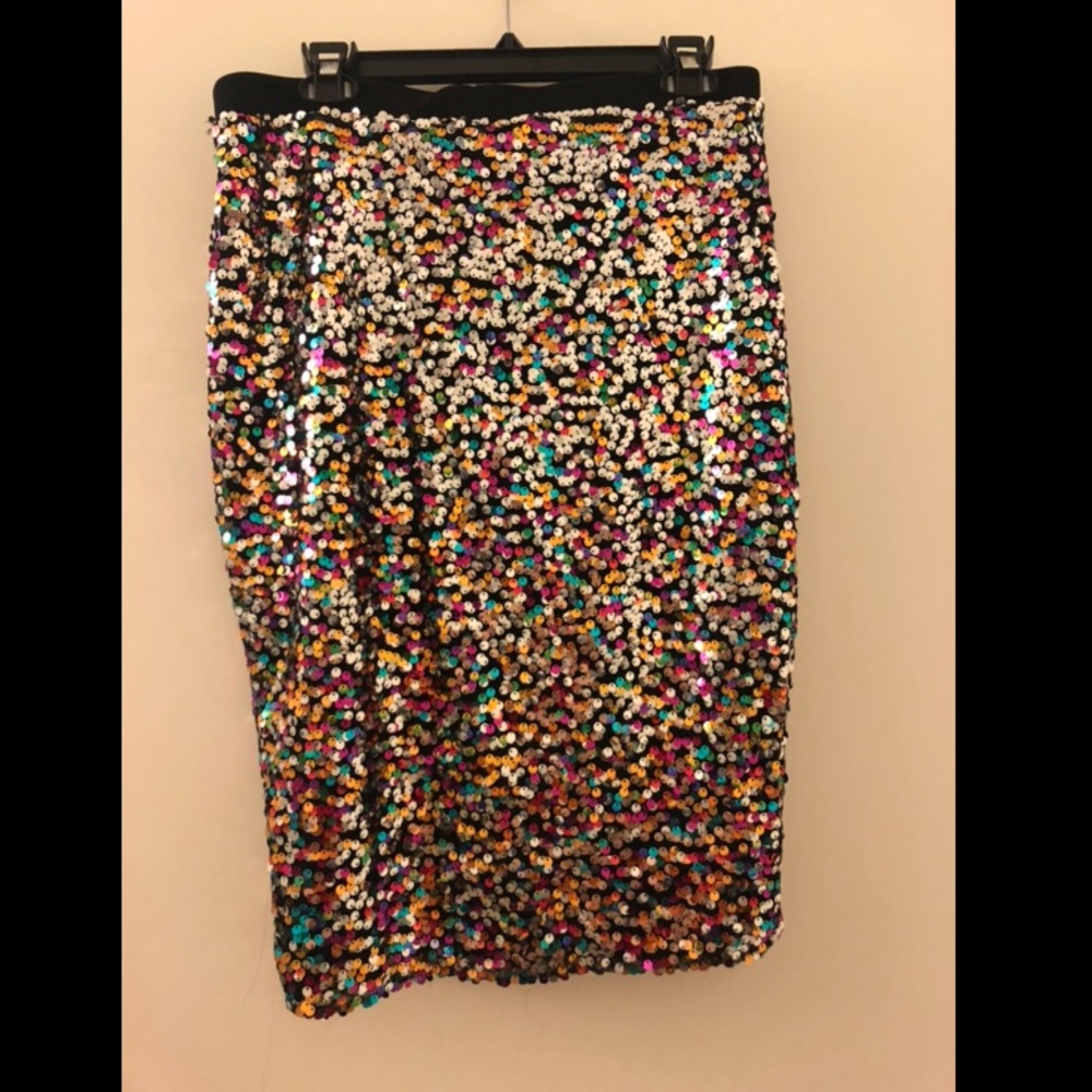 Mid Length Sequined Skirt